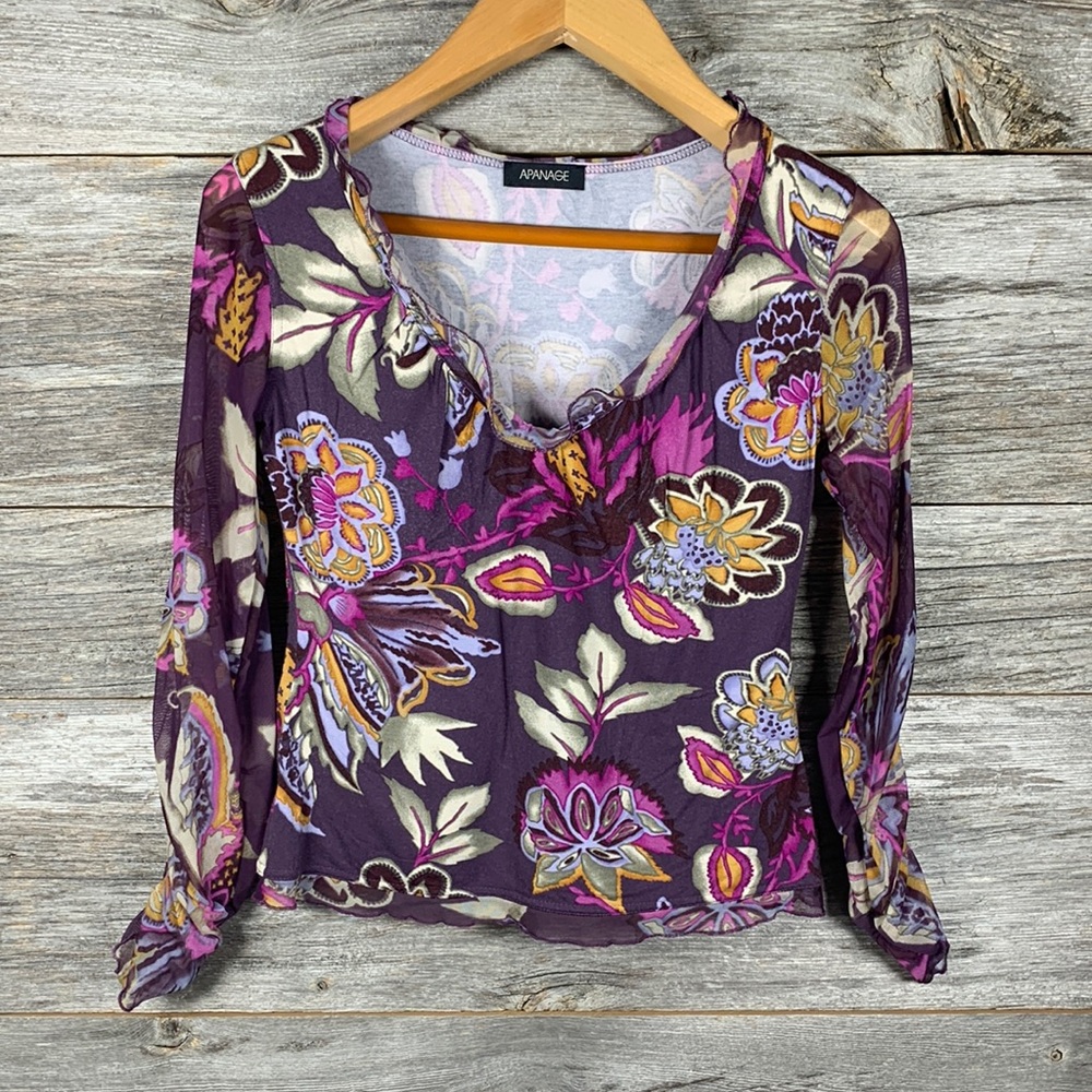 Apanage purple and floral top